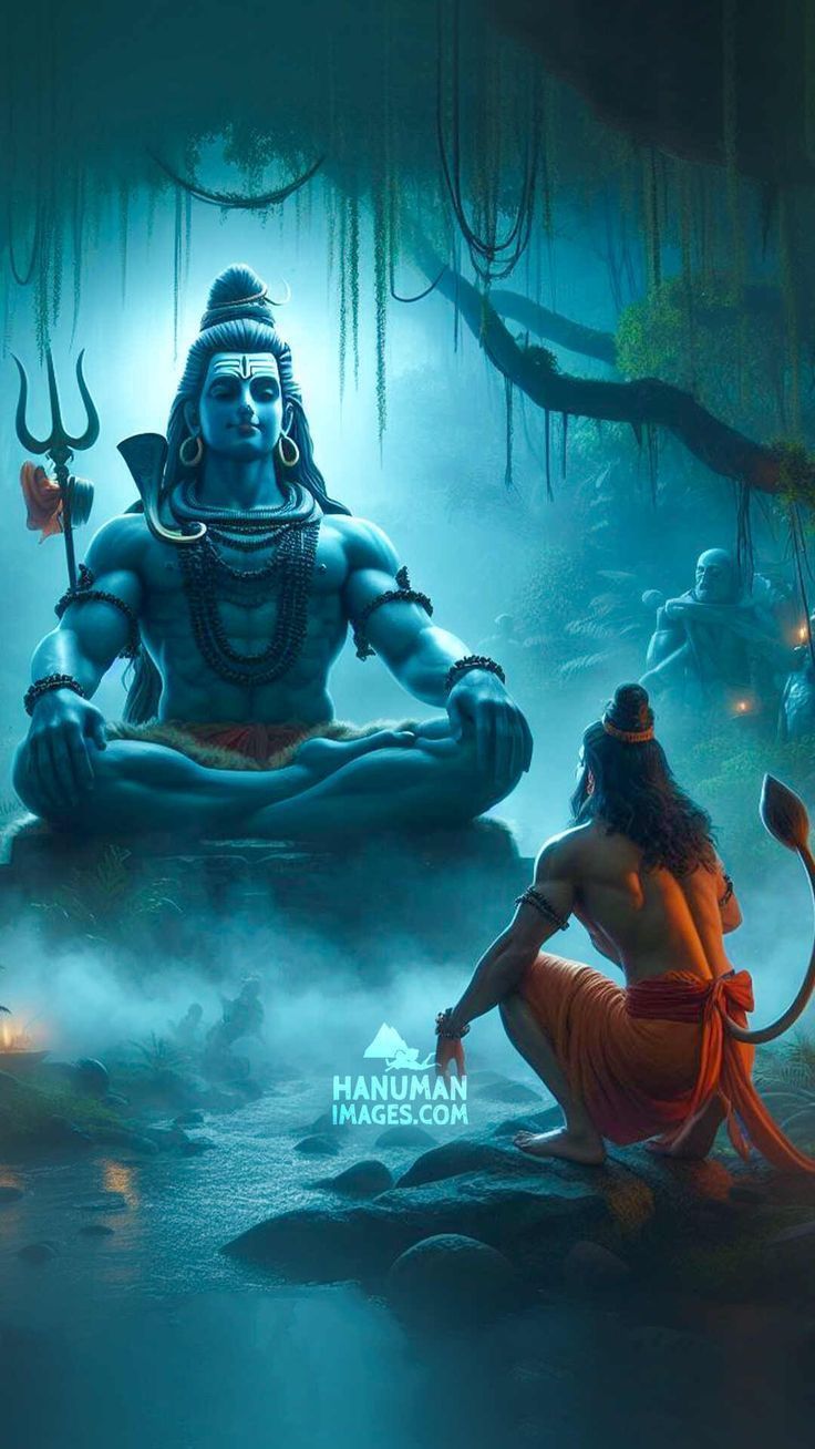 736x1308 lord shiva and hanuman