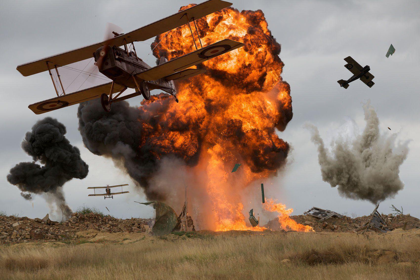 1700x1133 biplane airplane plane aircraft military battle war fire explosion