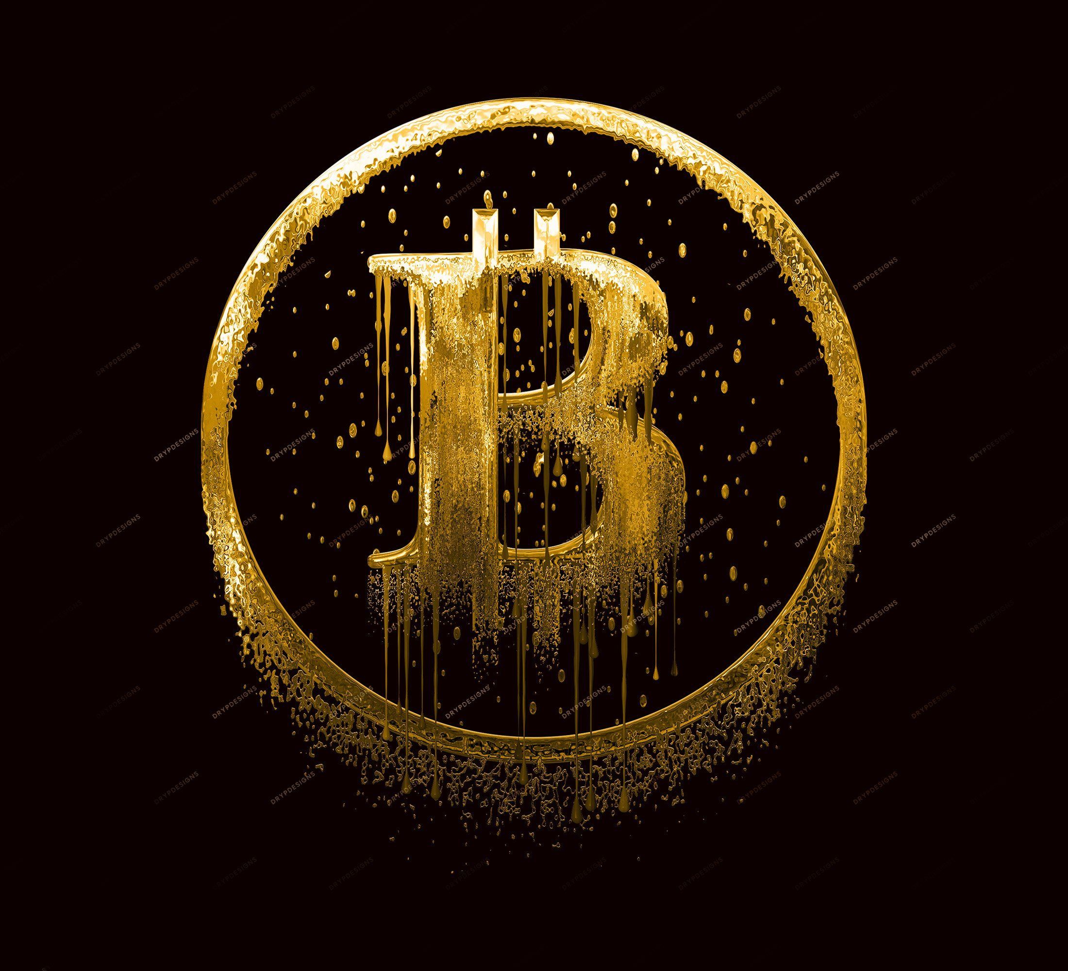 2200x2000 Dripping Bitcoin Logo SVG + PNG