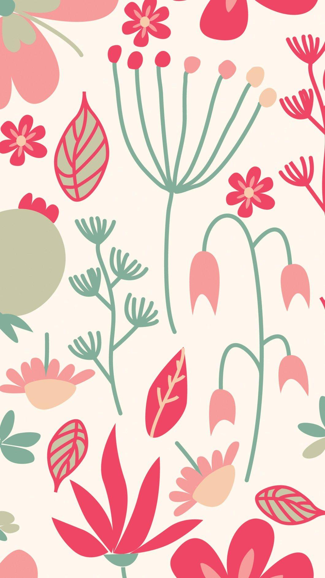 1060x1884 Vintage Flowers Wallpaper HD iPhone