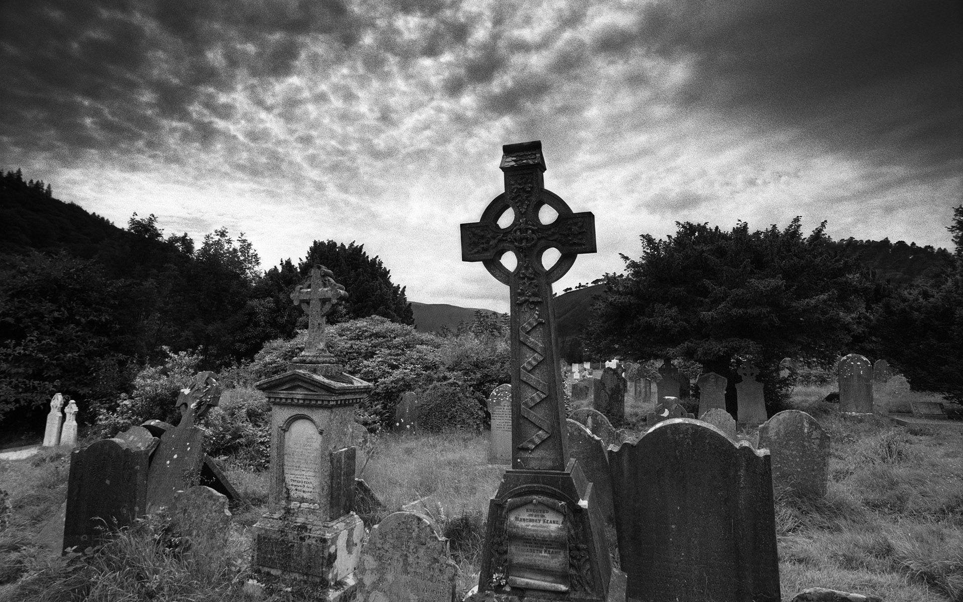 Cemetery black and white cemeteries dark dead death goth gothic  grave HD wallpaper  Peakpx