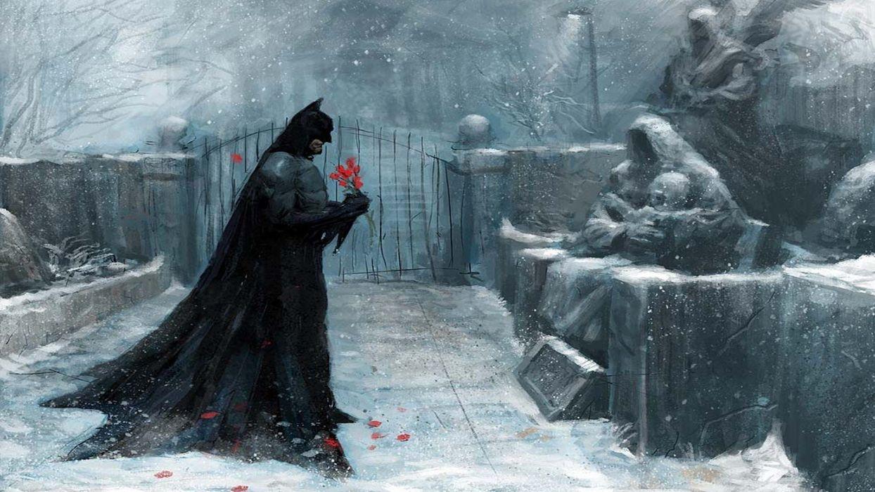 1244x700 Batman artwork winter snow cemetery wallpaperx1080