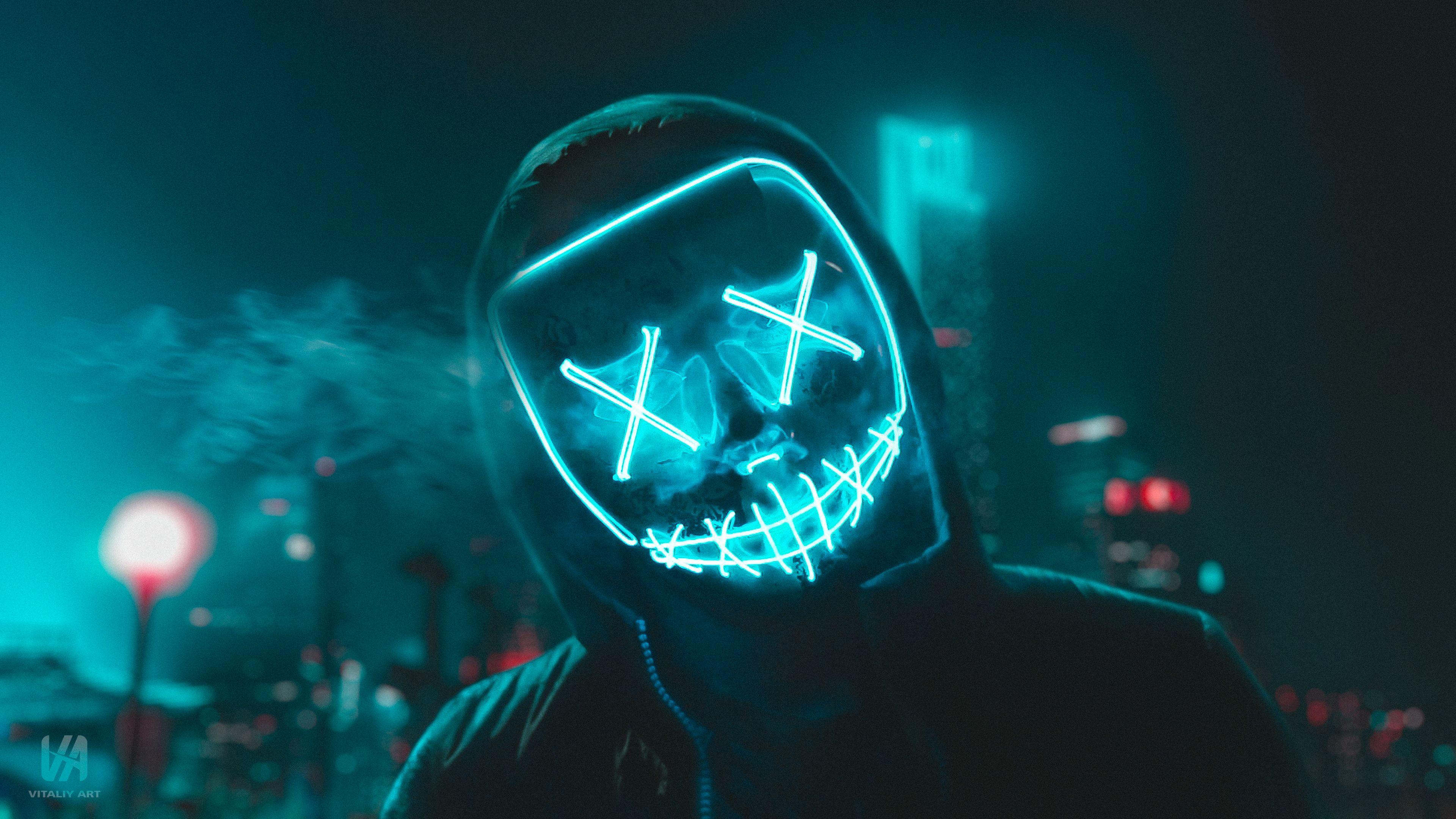 Purge Led Mask Photography 4K Wallpaper 61259