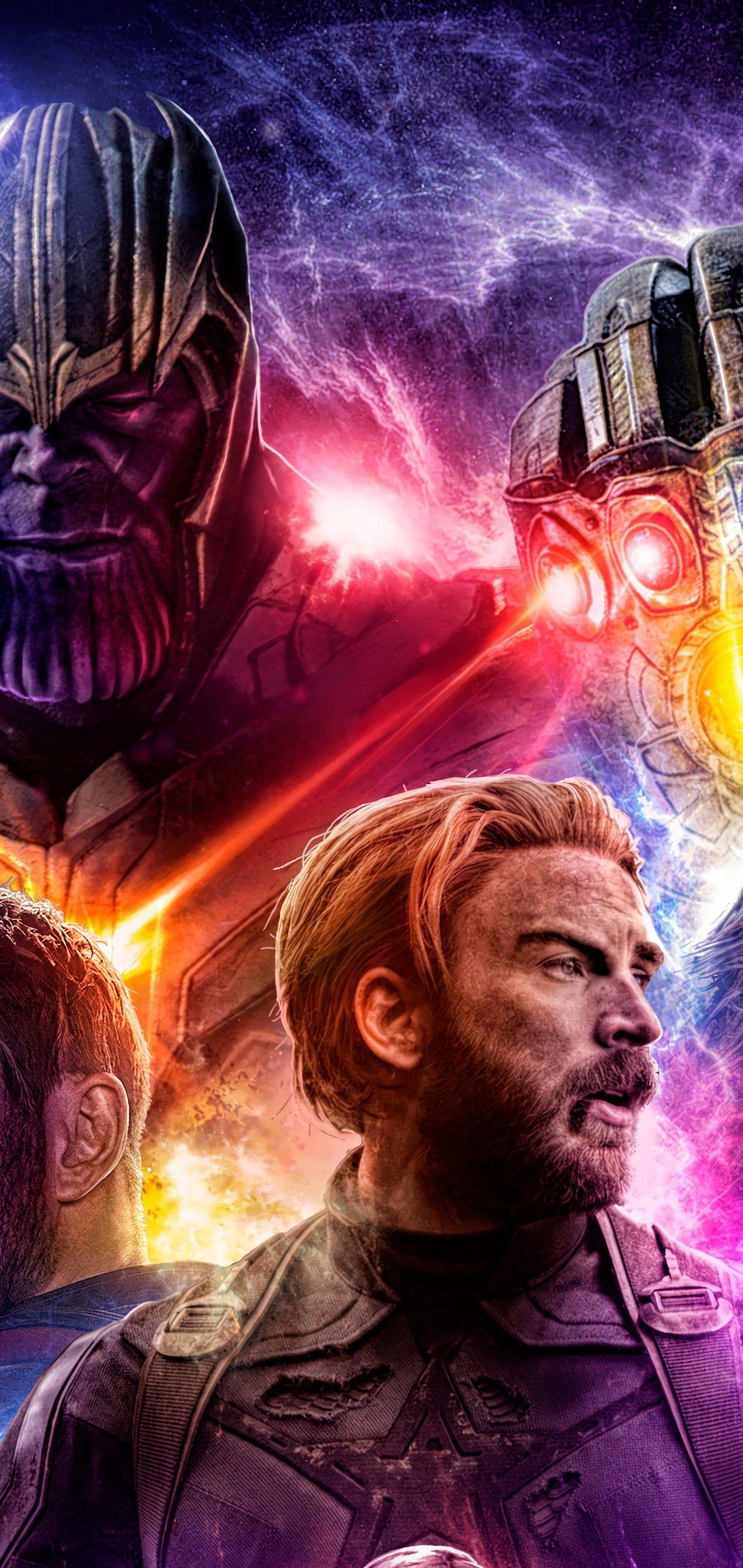 1440x3040 Thanos Infinity Gauntlet Avengers: Endgame Cast 4K Wallpaper
