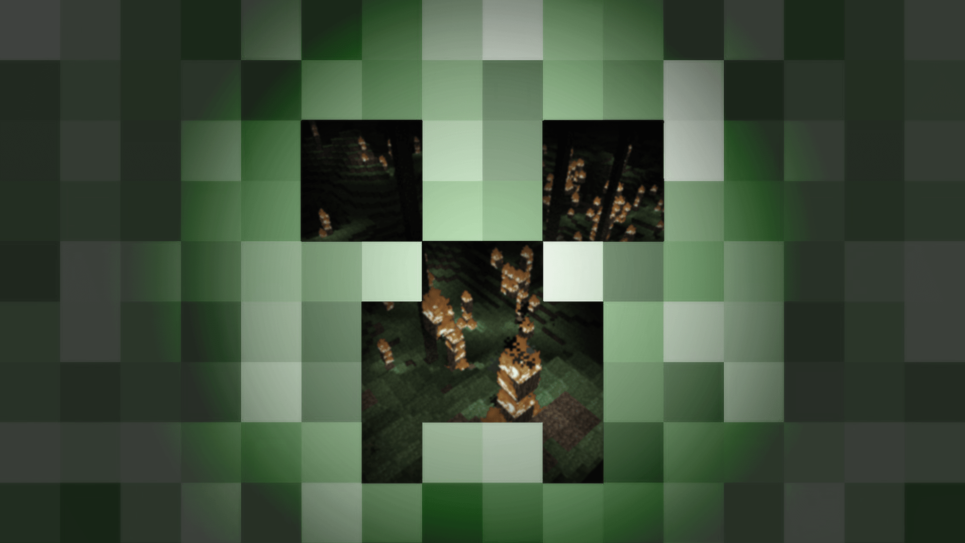 Download Black And Green Creeper Face 2560x1440 Minecraft