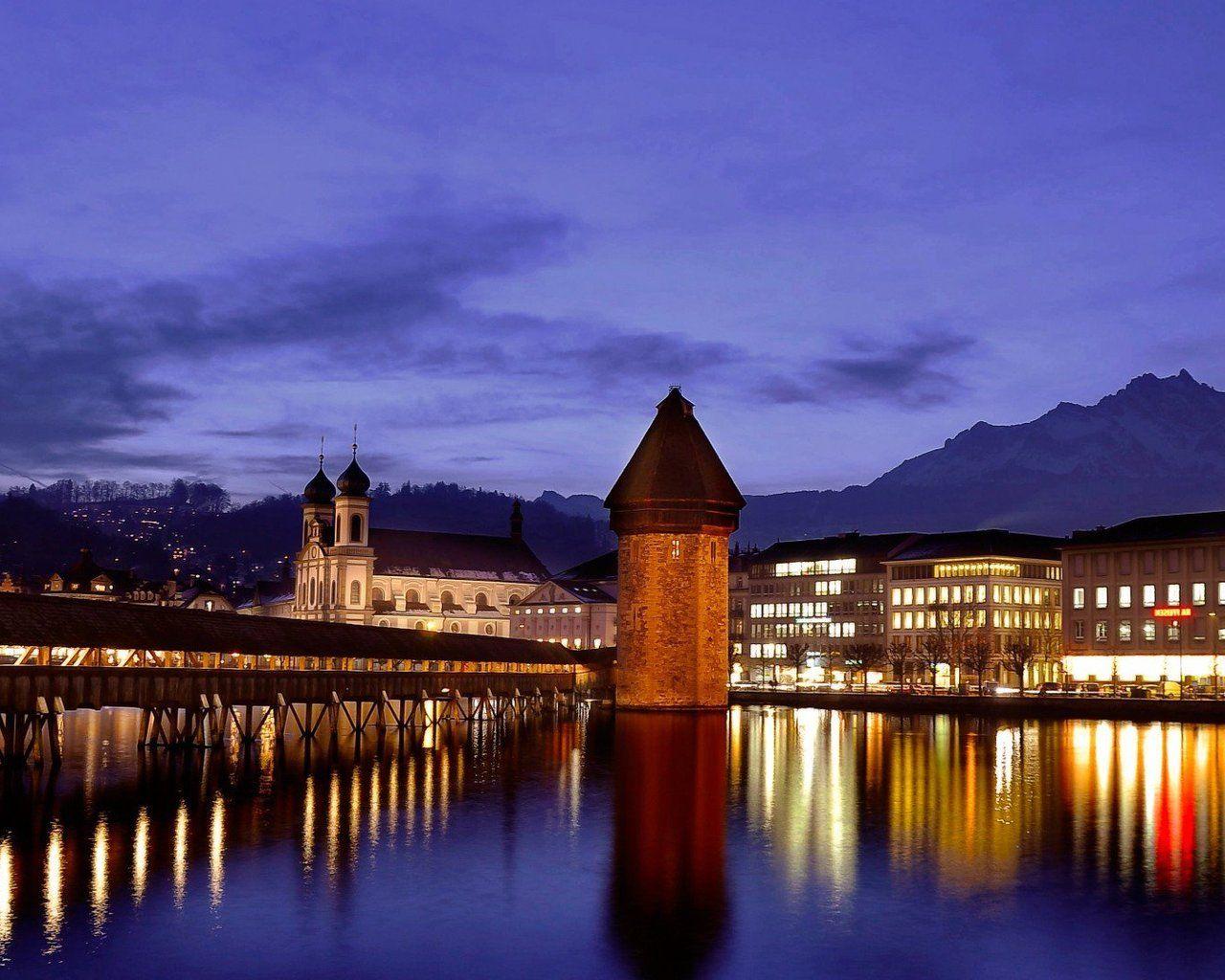 1280x1024 Switzerland Night 1280x1024 Resolution HD 4k