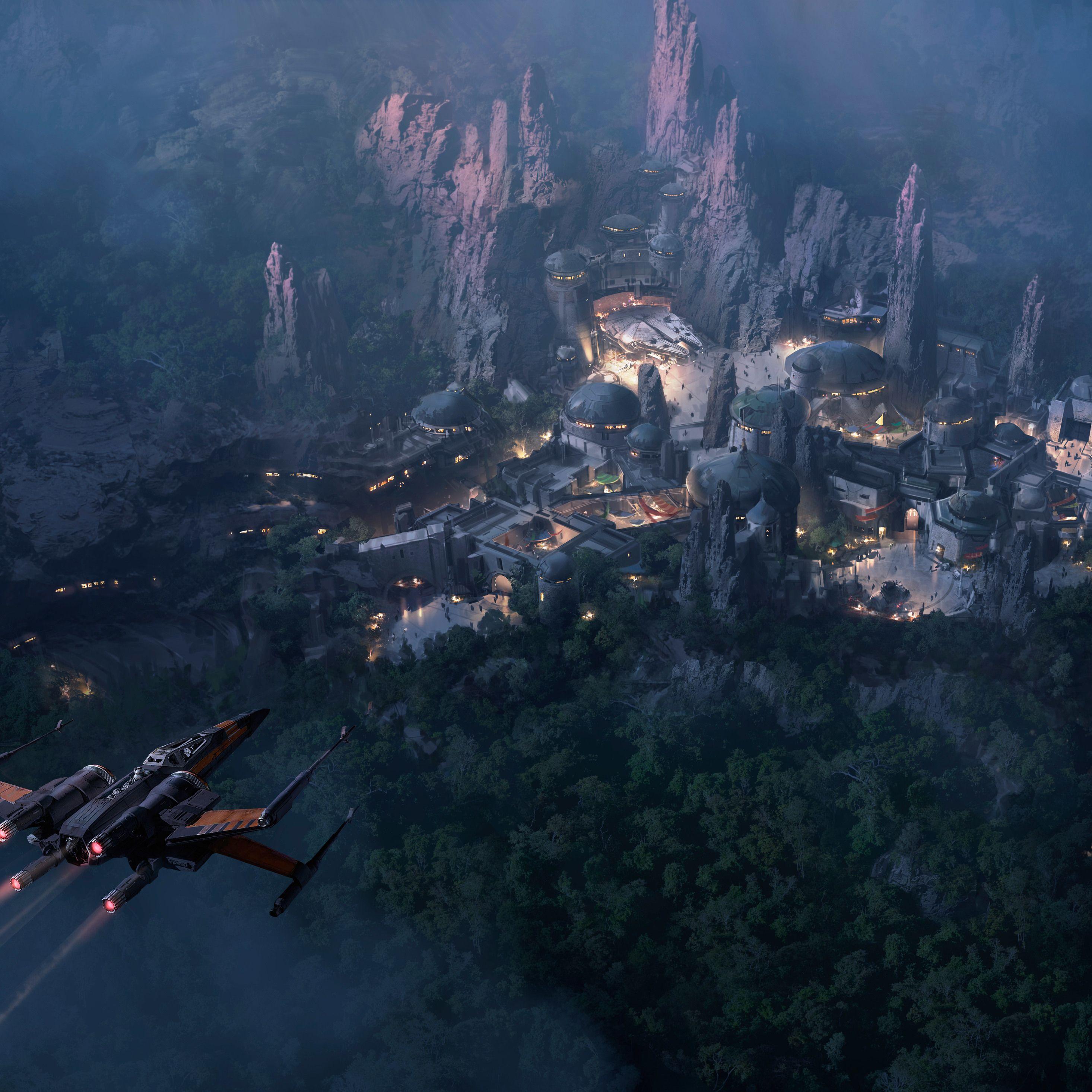 2932x2932 Star Wars Land At Night Concept Art 5k iPad Pro