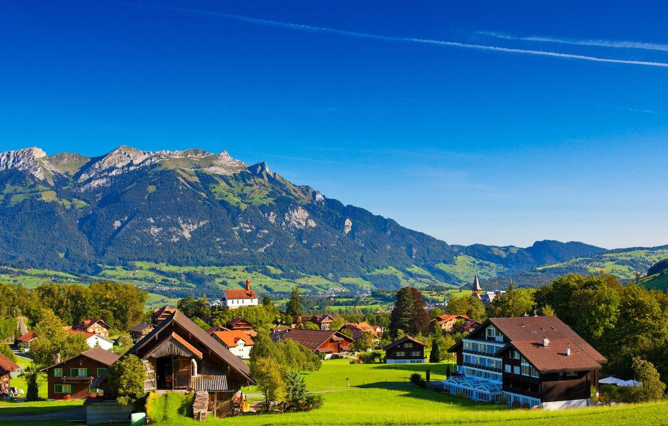 1332x850 Wallpaper greens, summer, trees, landscape, mountains