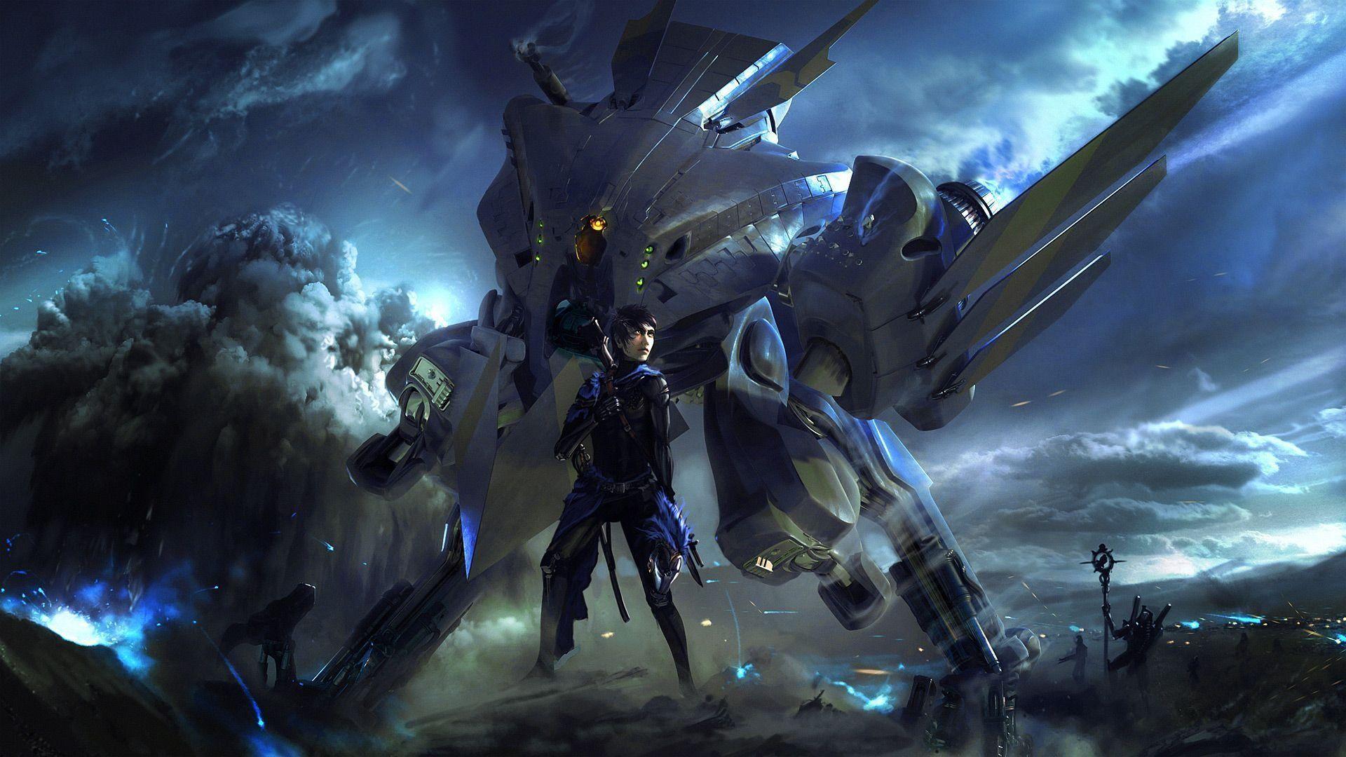 1920x1080 Mech Battle Future Soldier Sky Cloud 1920×1080
