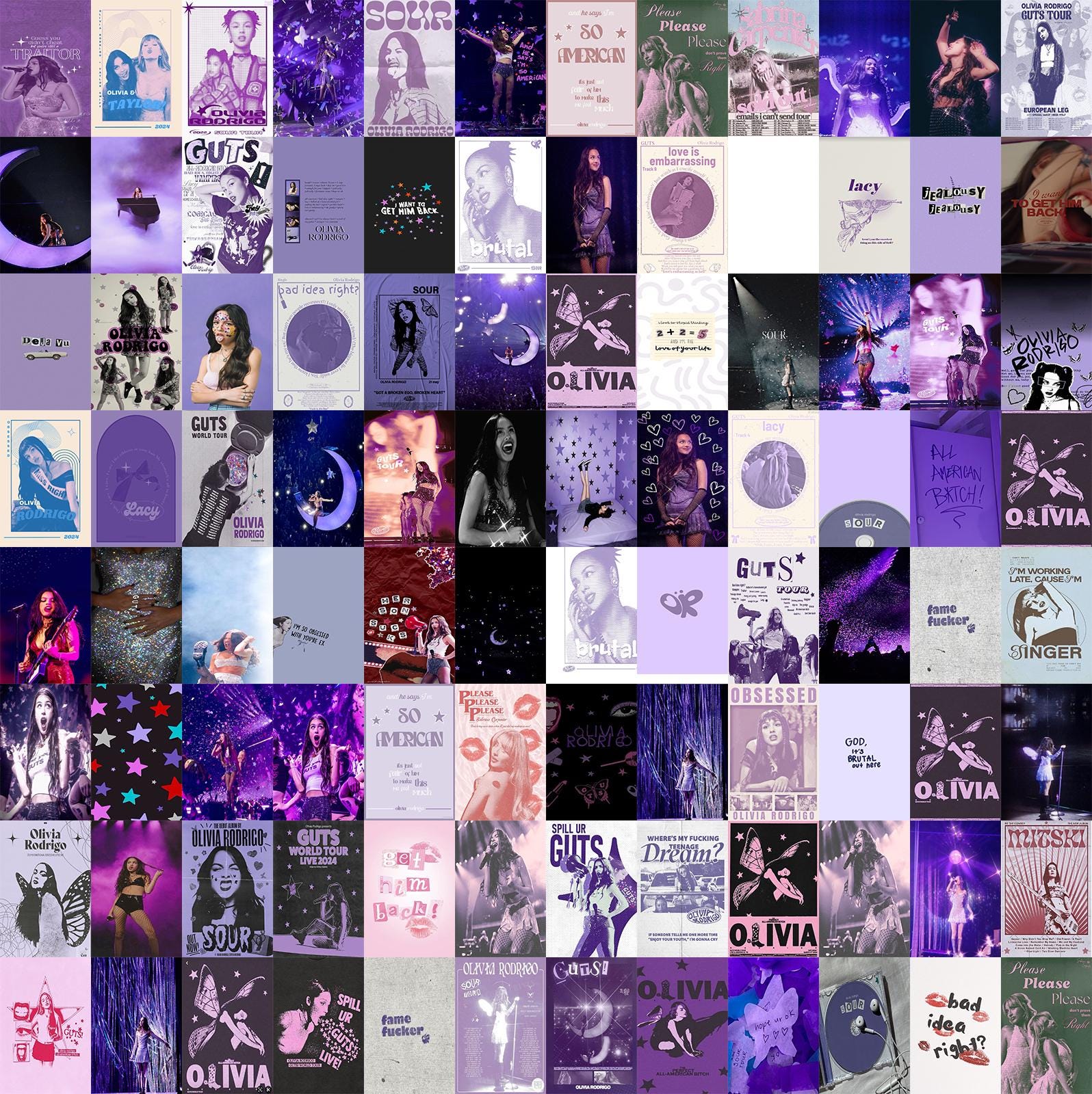 1596x1600 PCS Olivia Rodrigo Photo Collage