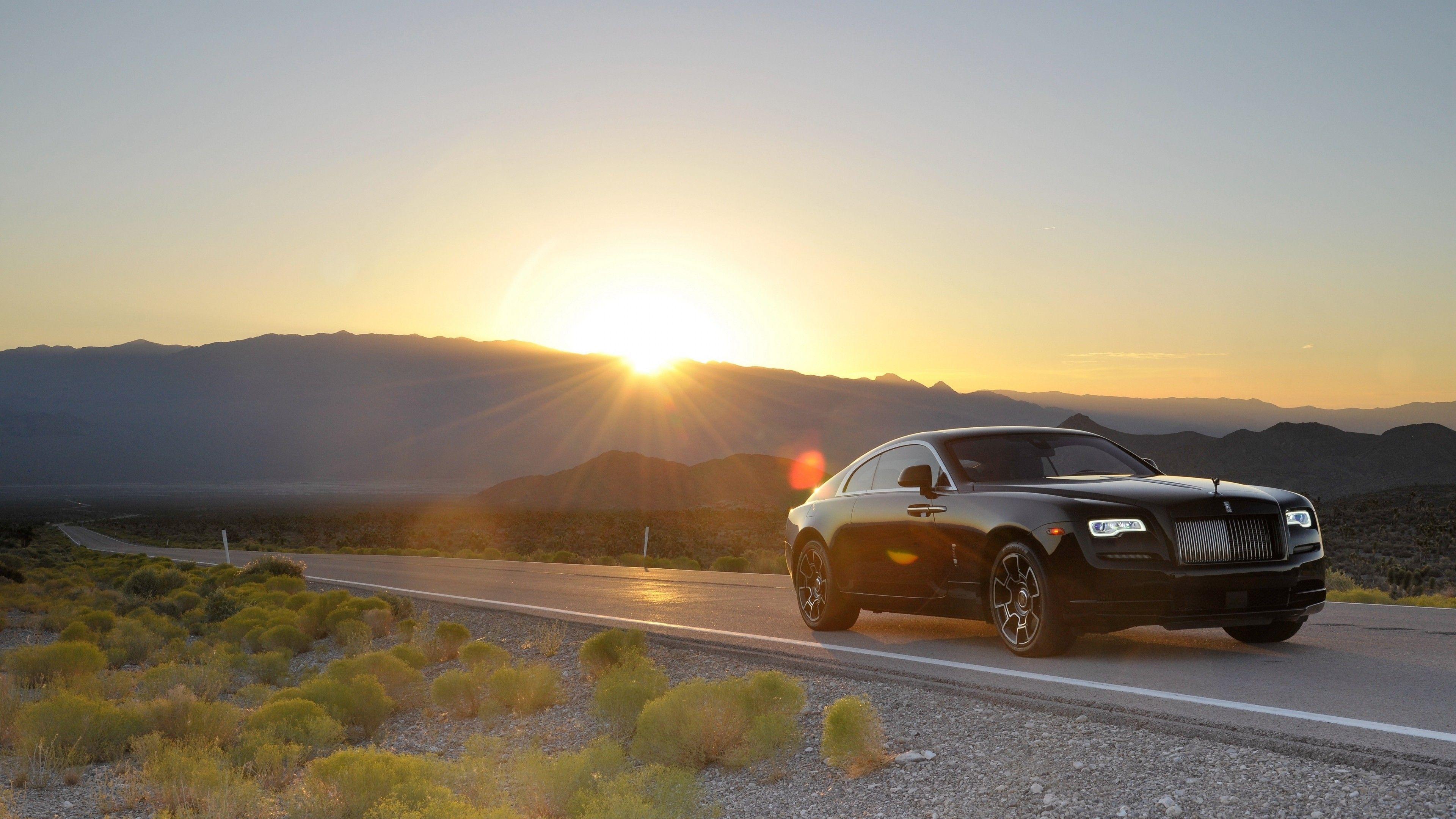 3840x2160 Download 3840x2160 Rolls Royce Wraith, Sunshine, Road, Black