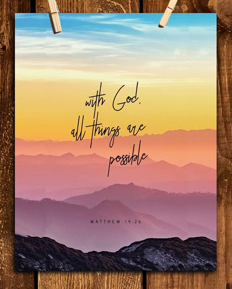 965x1200 Matthew 19:26. Bible Verse Wall Art