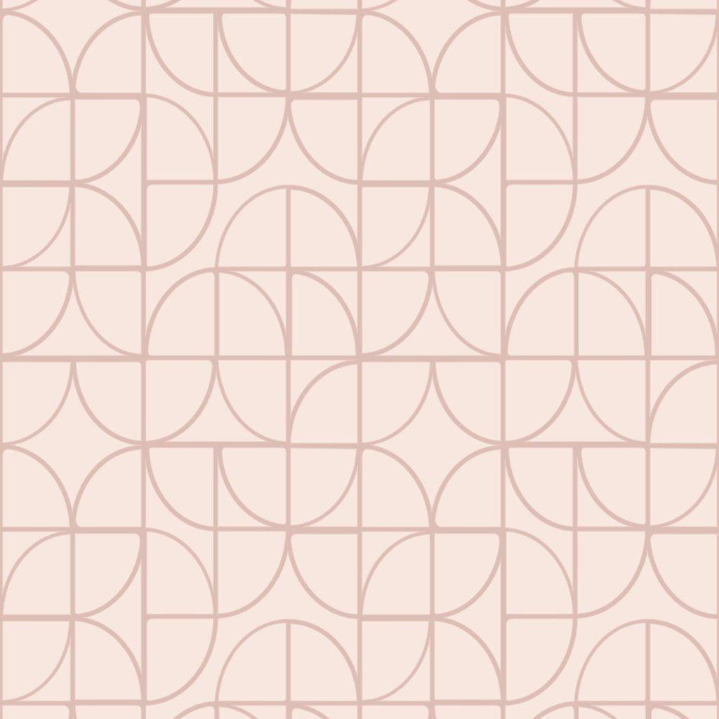 1024x1024 Symmetry Geometric Curve Pink and Rose Gold Wallpaper