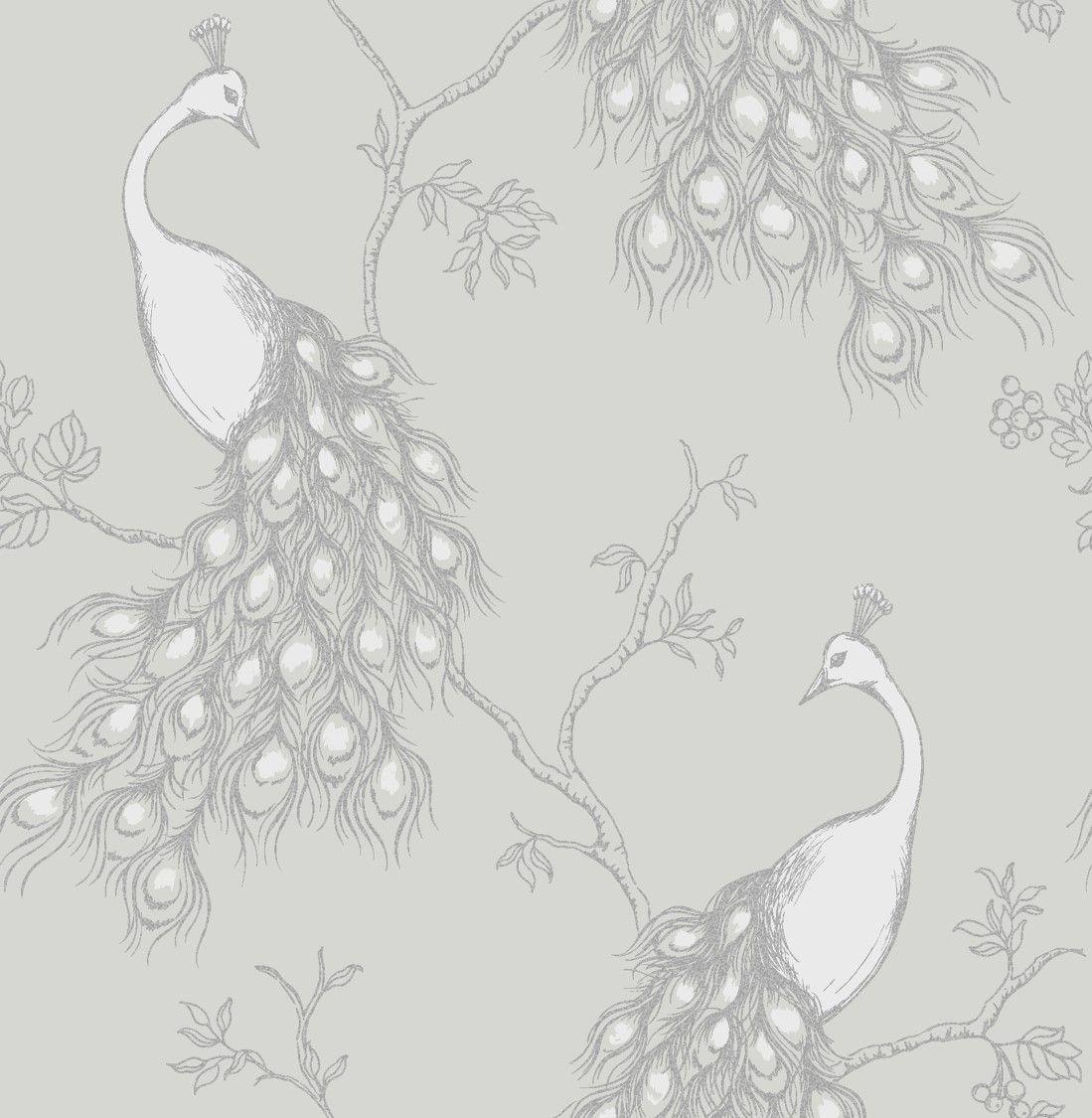 1099x1125 Fine Decor Empress Peacock Wallpaper