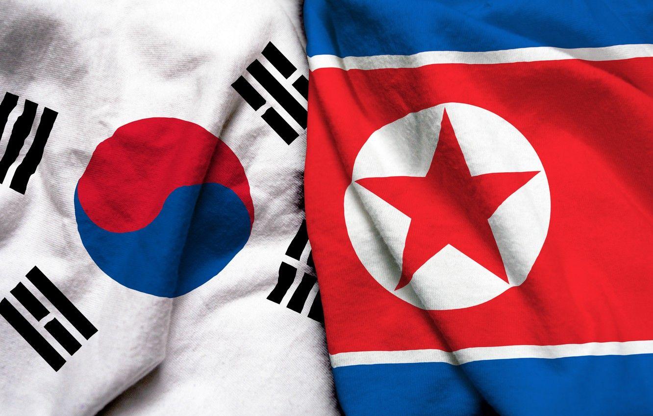 1332x850 Wallpaper South Korea, flag, North Korea image for desktop