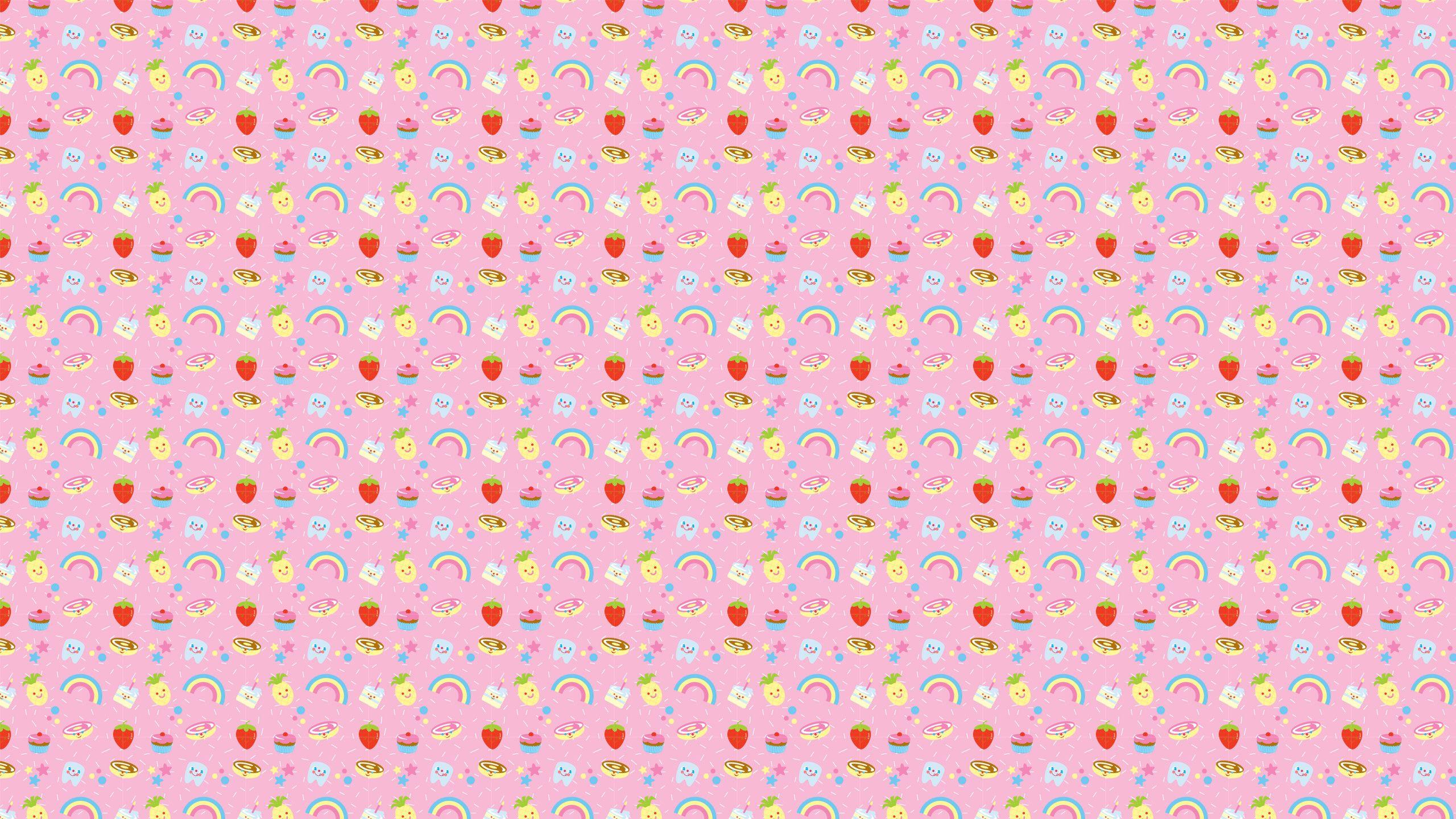2560x1440 Kawaii Strawberry Wallpaper
