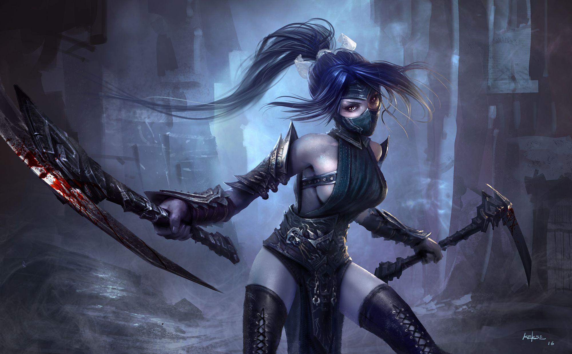 2000x1237 Akali (League Of Legends) HD Wallpaper and Background Image