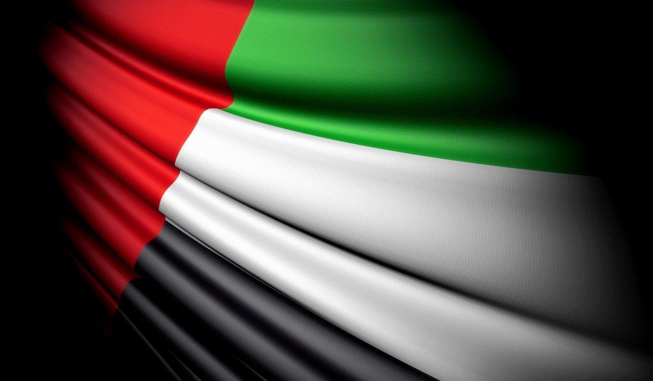 Premium Photo | 3d render illustration of united arab emirates flag.  realistic japan flag waving in wind.