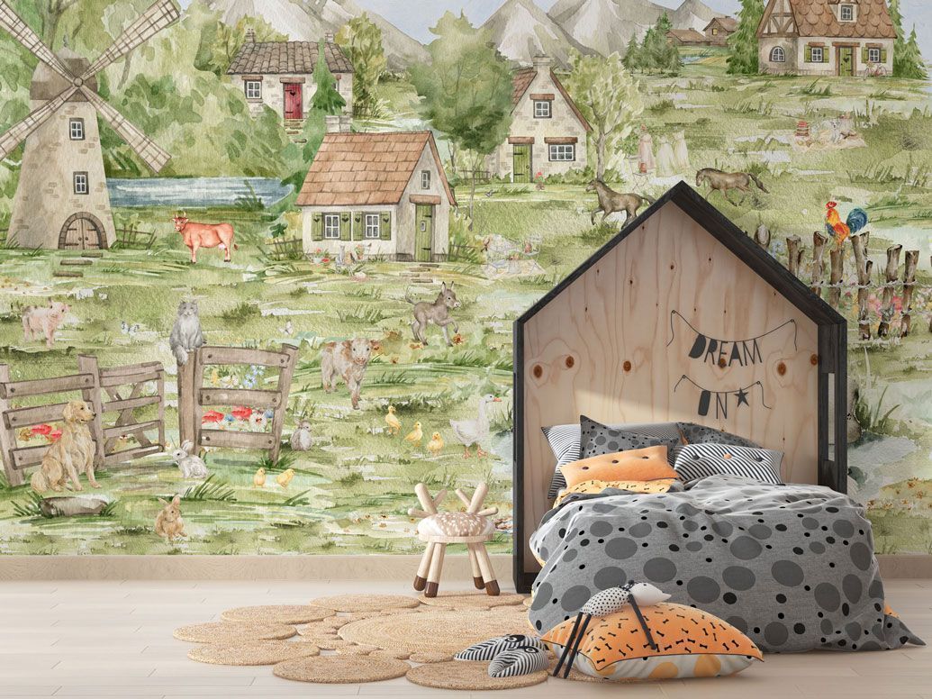 1035x776 Summer Village Wall Mural