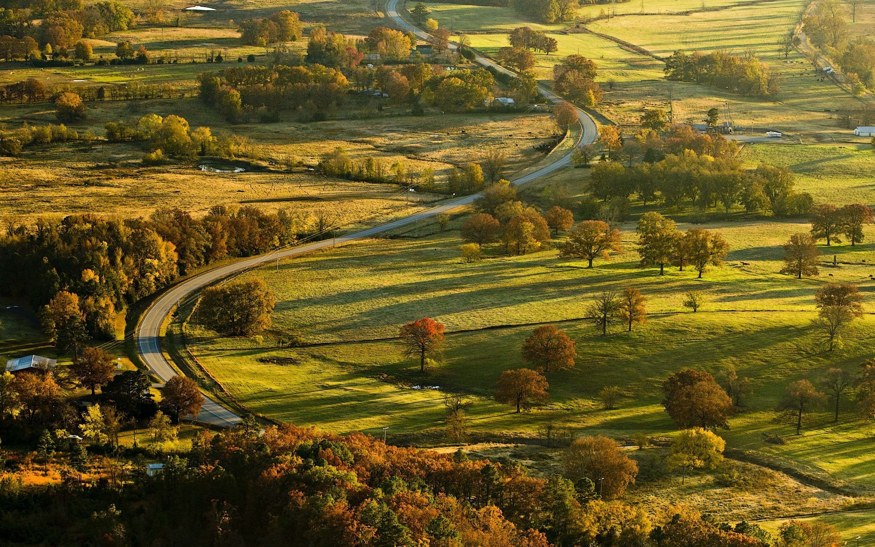 3000x1875 nature, Landscape, Field, Trees, Road