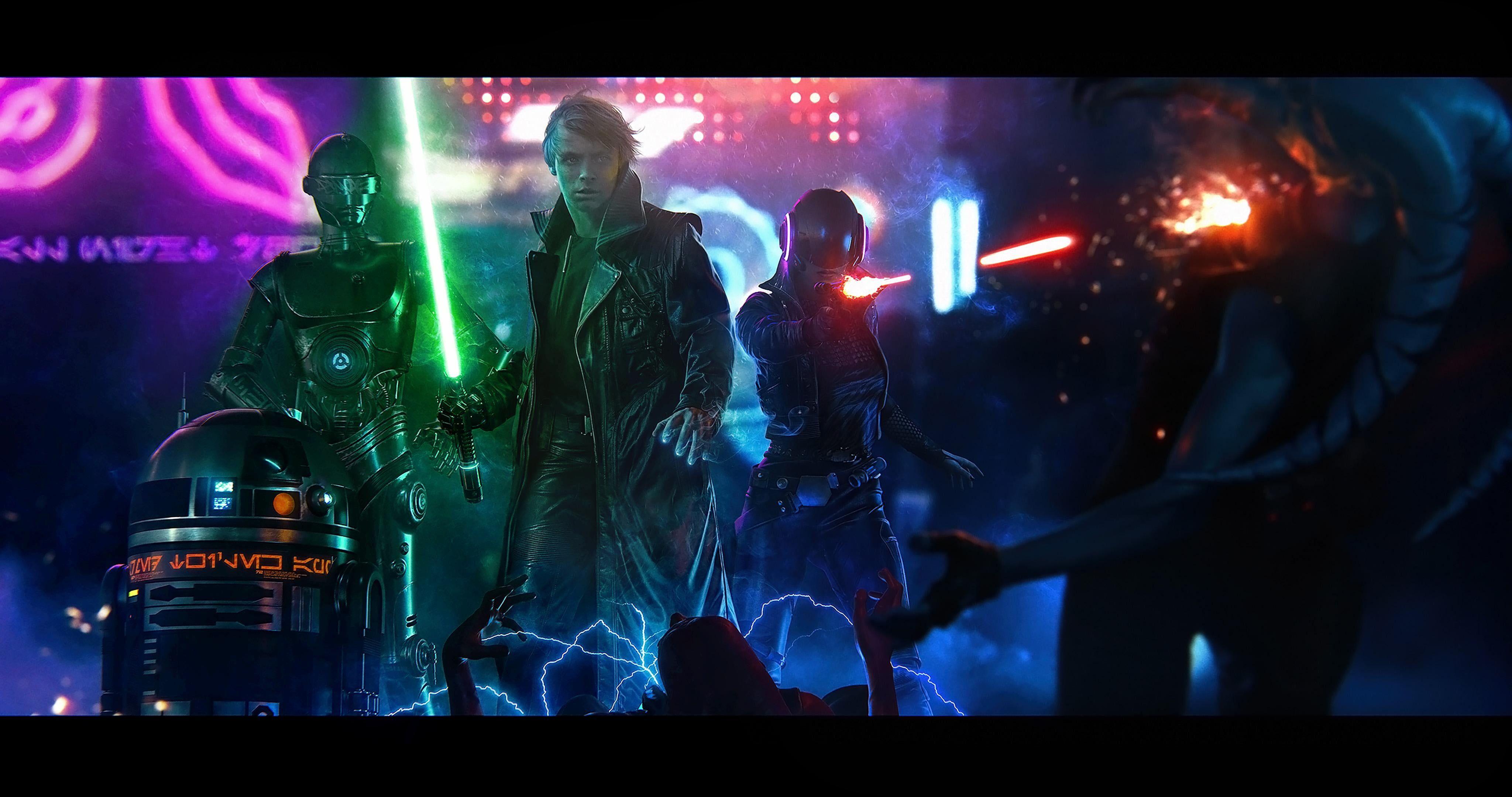 4096x2160 Star Wars Wallpaper, Star Wars, Artwork, R2 D Luke