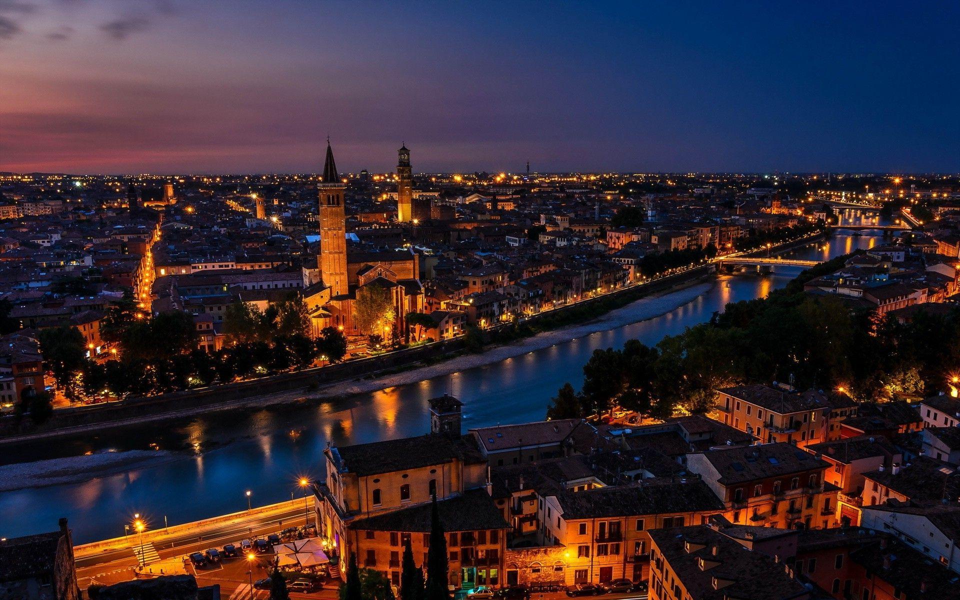 1920x1200 city, Verona, River, Italy Wallpaper HD / Desktop