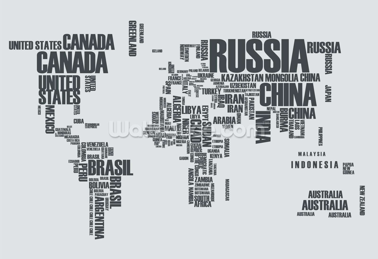 1600x1094 World Map Word Cloud Wallpaper Wall Mural
