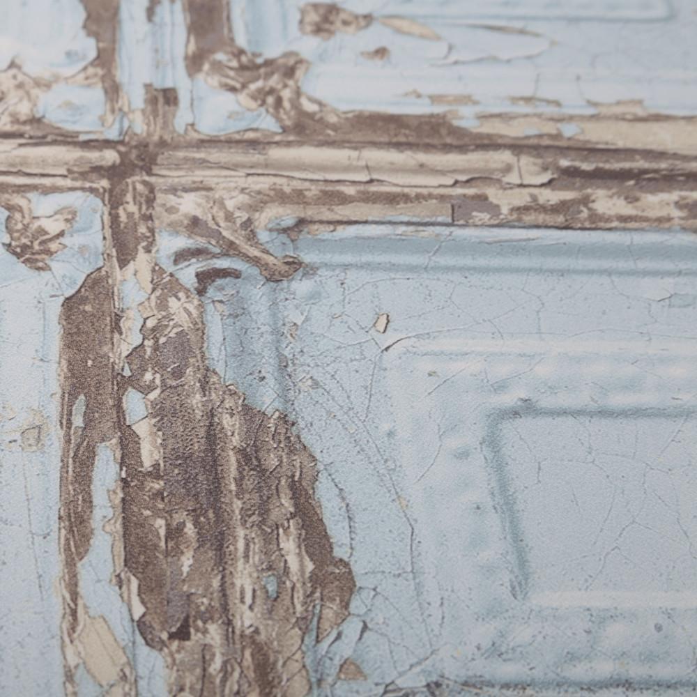 1000x1000 Mykonos Panel Wallpaper in Blue from the Strata Collection