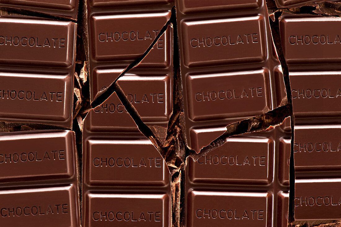 1100x732 Broken chocolate bar with the word