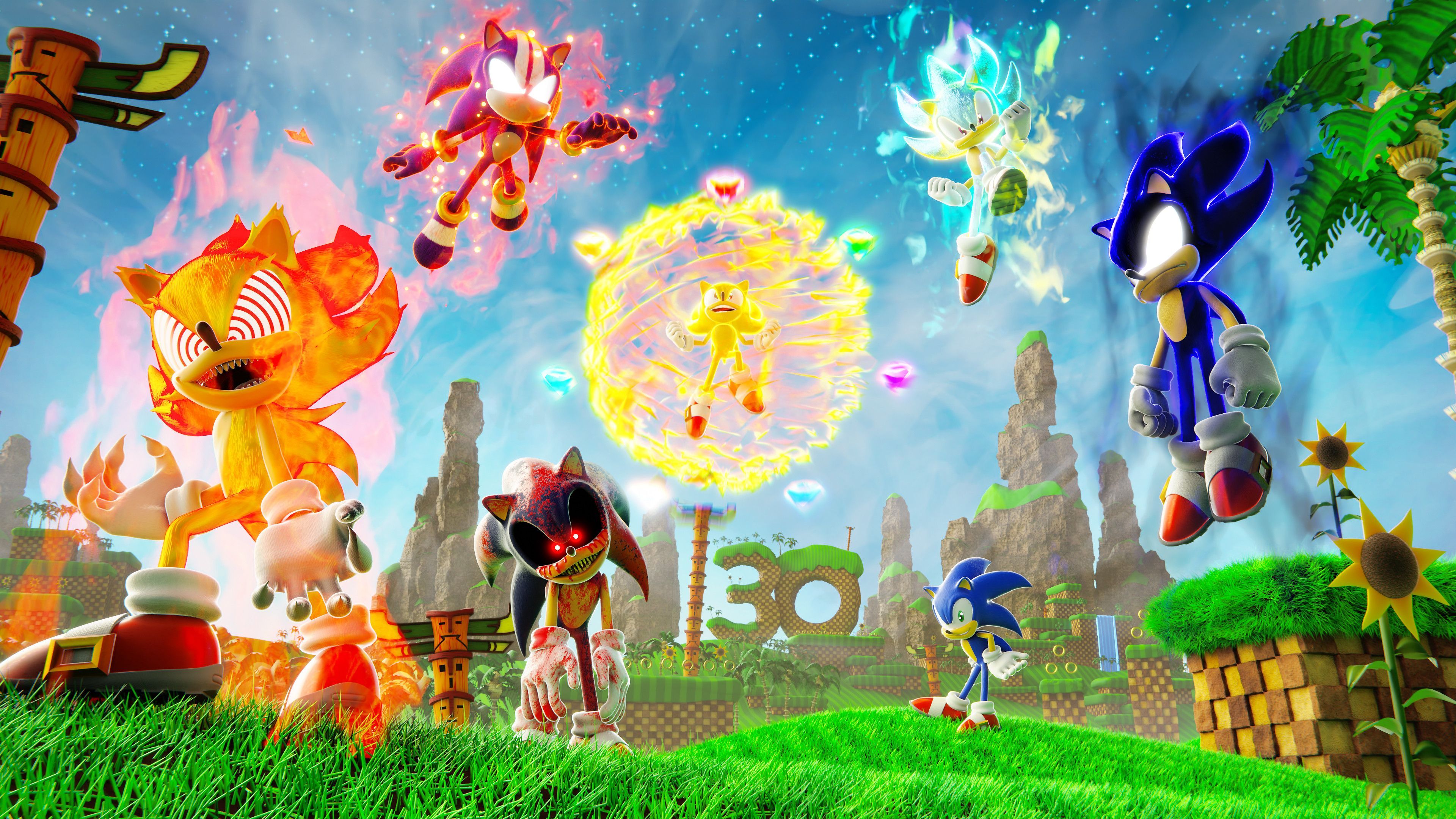 3840x2160 Sonic The Hedgehog 30th Anniversary Fan Art Poster