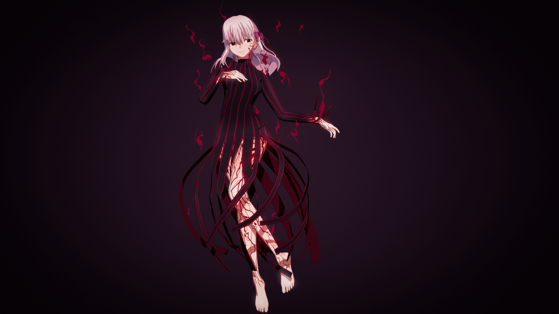 1920x1080 3D Anime Style Character, Dark Sakura