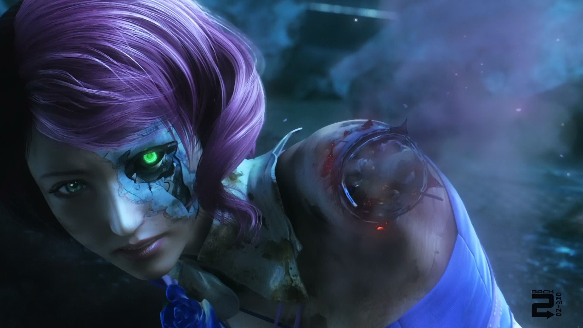 1920x1080 girl, face, hair, art, cyborg, tekken 6