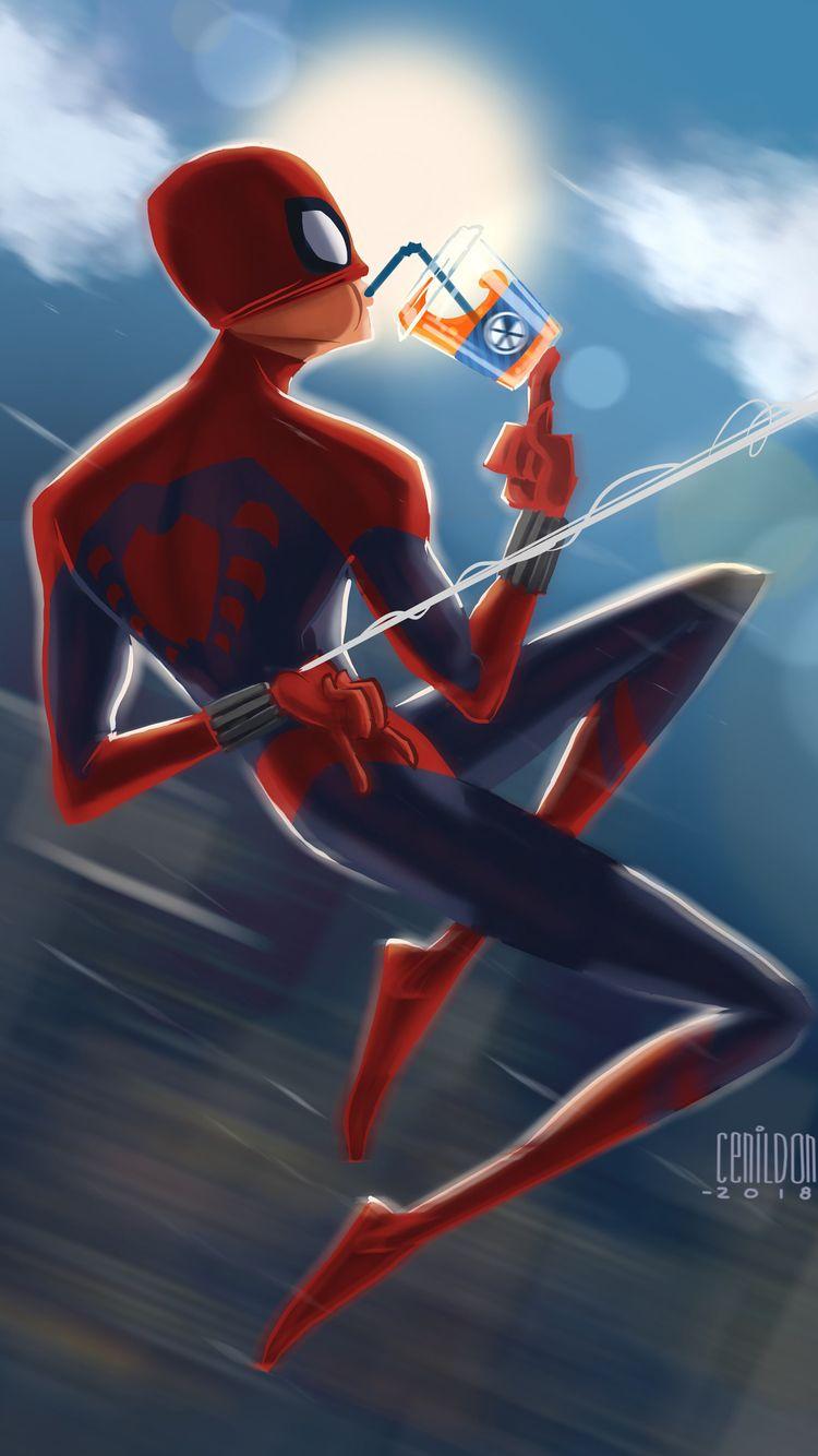 750x1334 Spiderman Drinking Soda iPhone iPhone 6S, iPhone