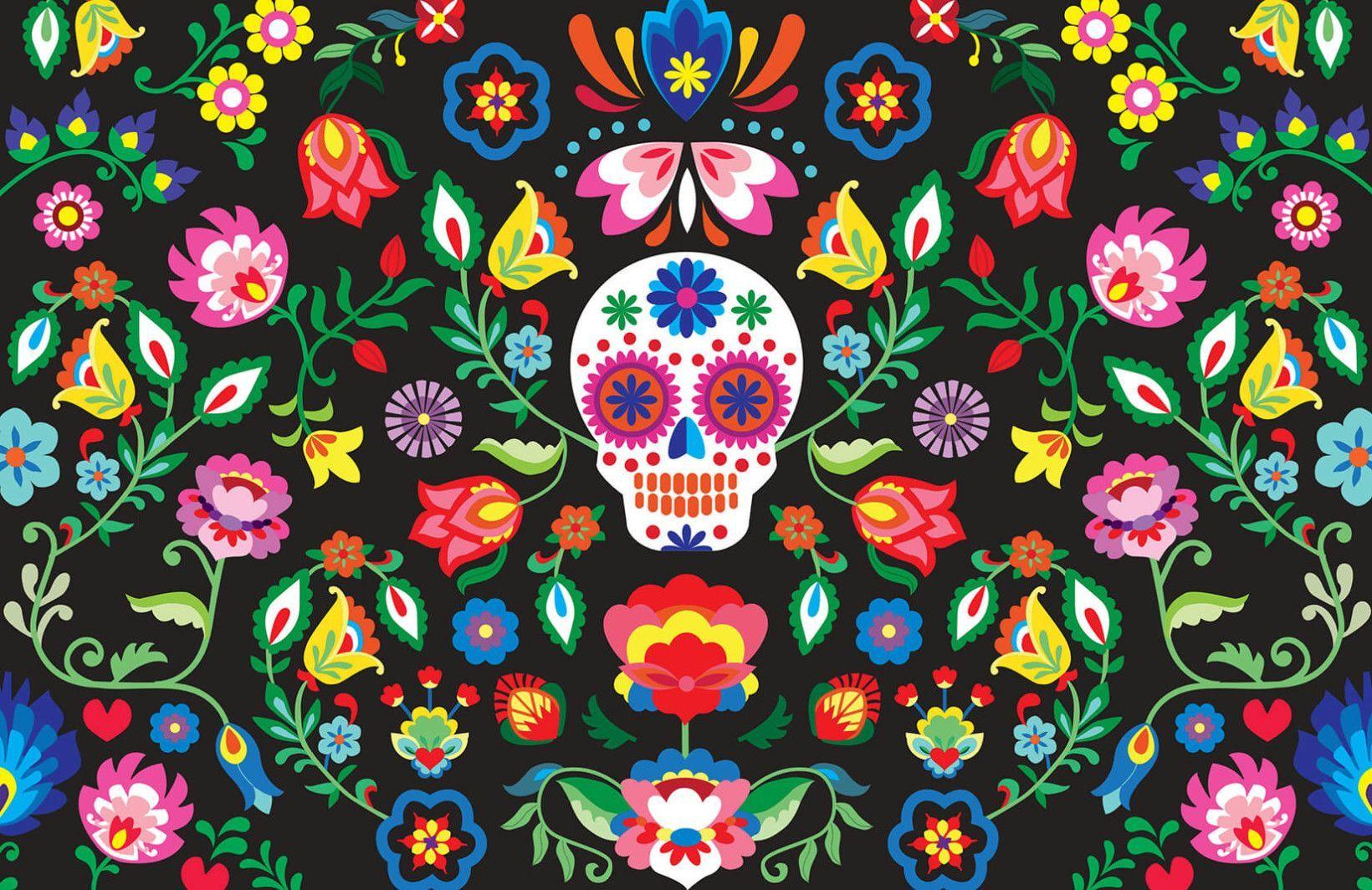 1640x1064 Mexican Sugar Skull Wallpaper. MuralsWallpaper. dia de los