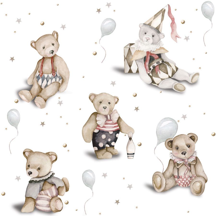 900x900 TEDDY Bears Wallpaper 100x280CM