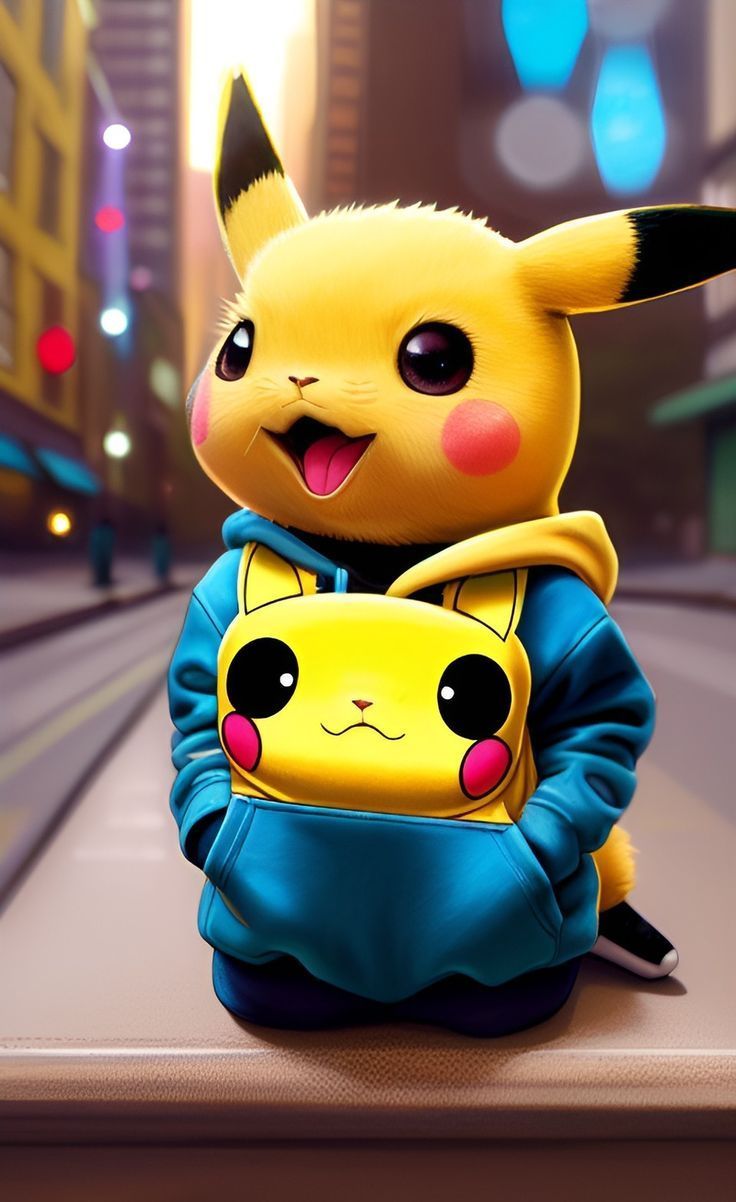 736x1202 Pikachu in hoodie wallpaper