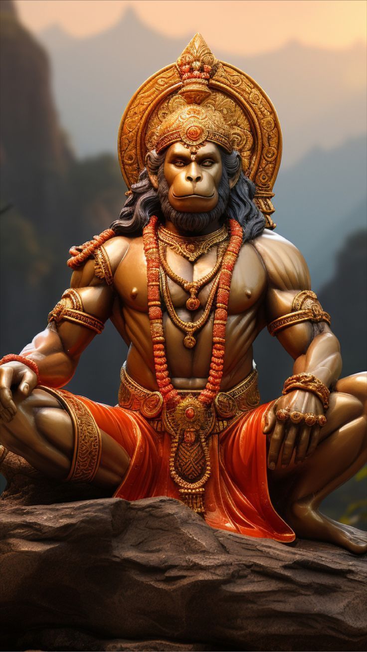 736x1308 Hanuman 3D Wallpaper