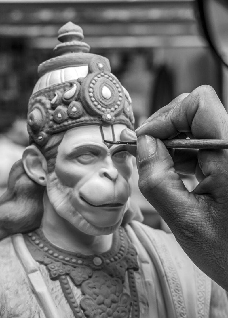 792x1100 Lord Hanuman Sculpture. Limited Edition