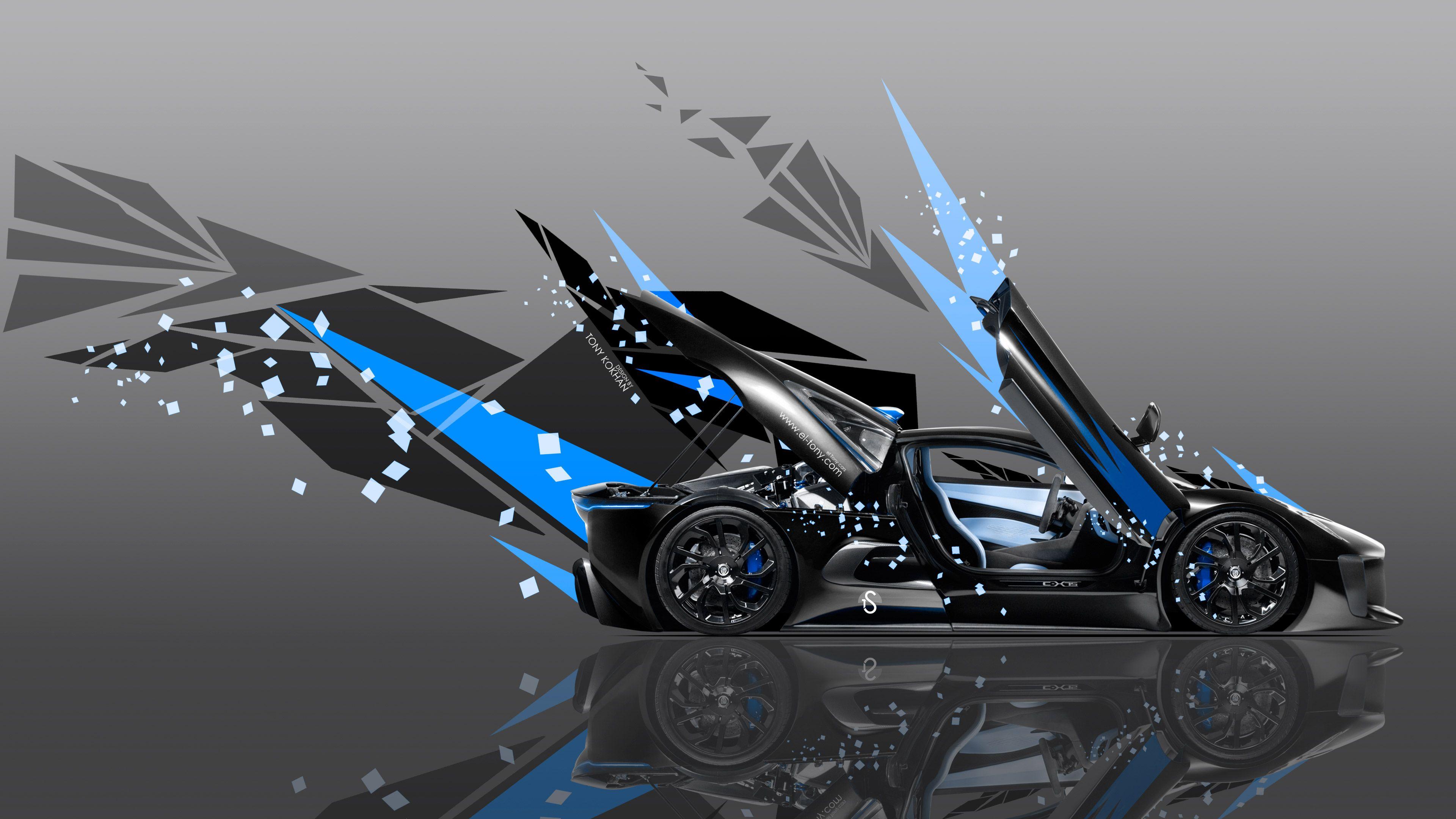 3840x2160 4K Jaguar C X75 Side Abstract Transformer Car 2014