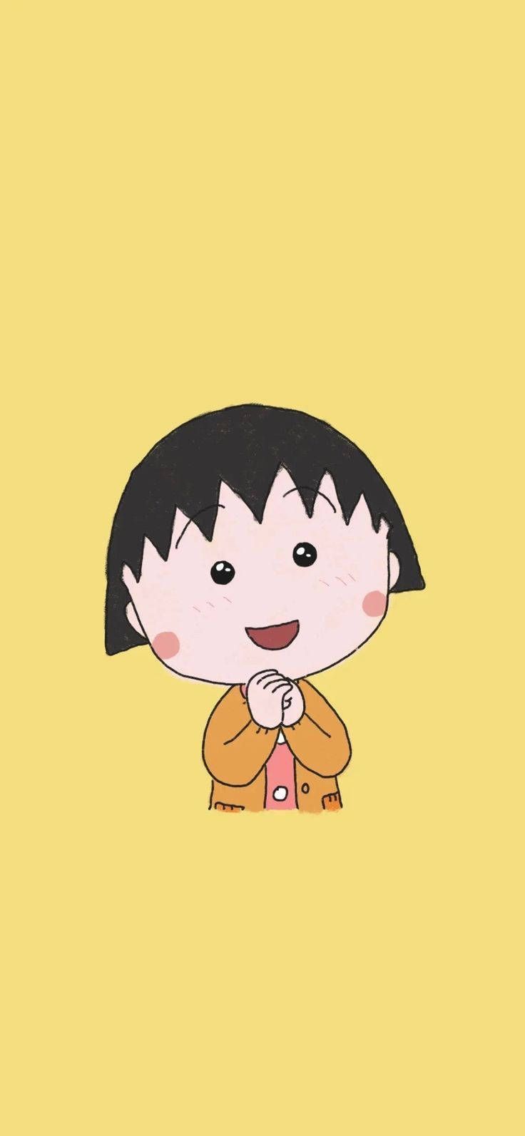 736x1593 Chibi Maruko Chan Minimalist Wallpaper