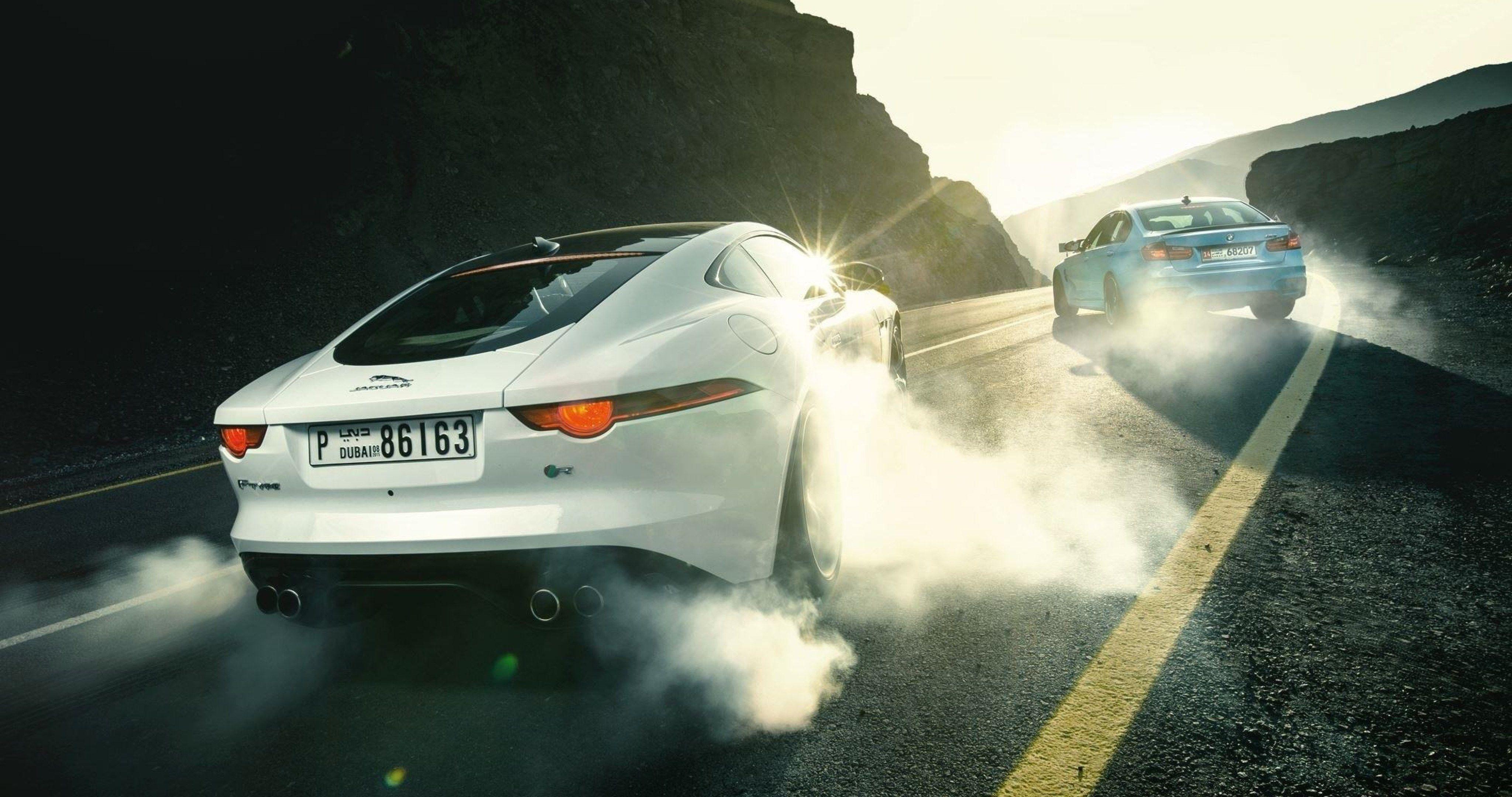 4096x2160 jaguar f type r and bmw m3 drifting 4k ultra HD wallpaper High