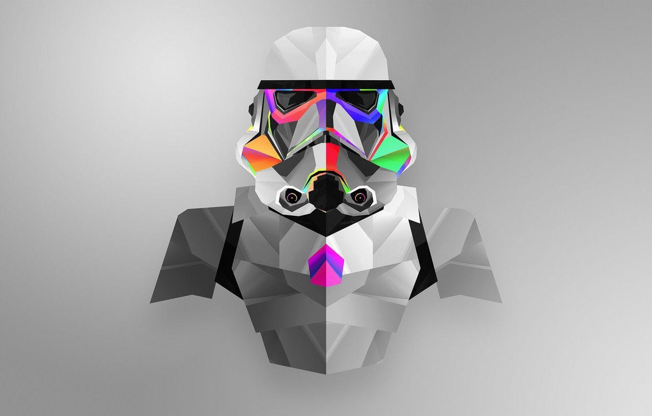 1332x850 Wallpaper Minimalism, Star Wars, Helmet, Soldiers, Attack