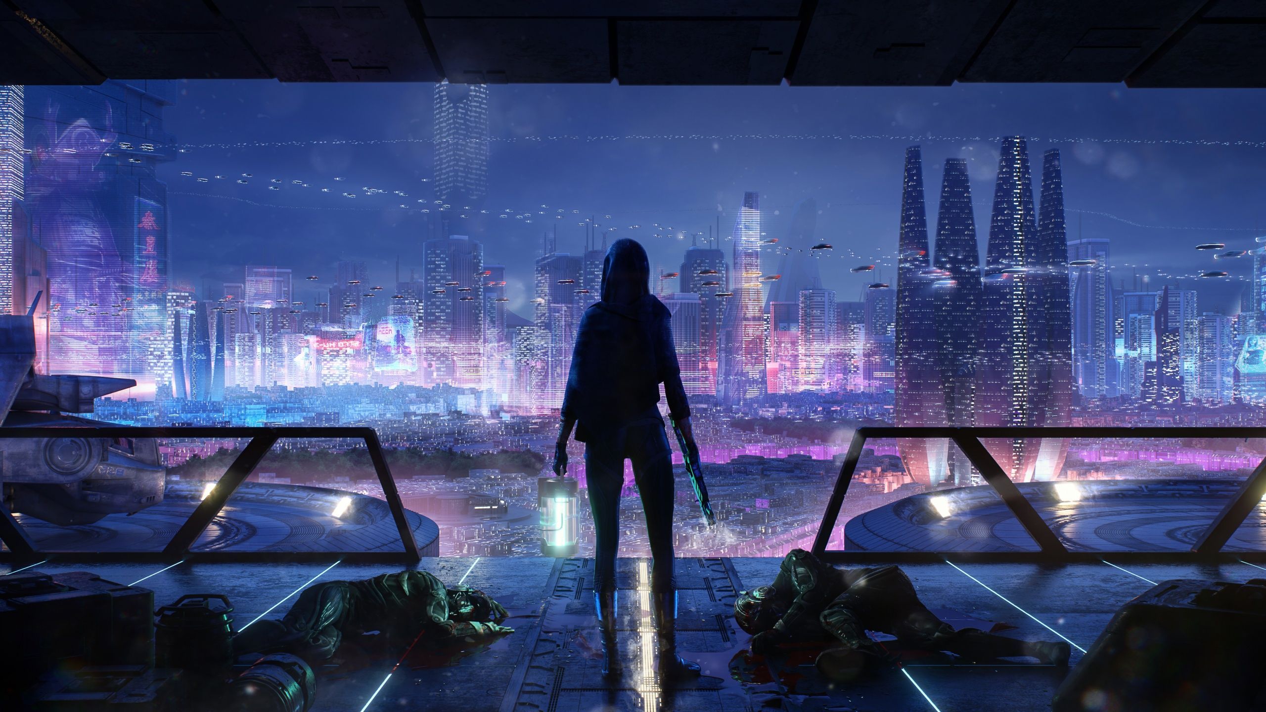 2560x1440 Cyberpunk Wallpaper 4K, Hunter