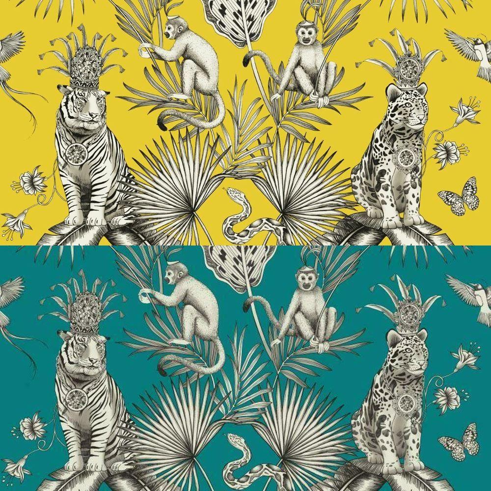 1000x1000 Details about Belgravia Menagerie Tropical Plants Exotic Animal Print Tiger Birds Wallpaper