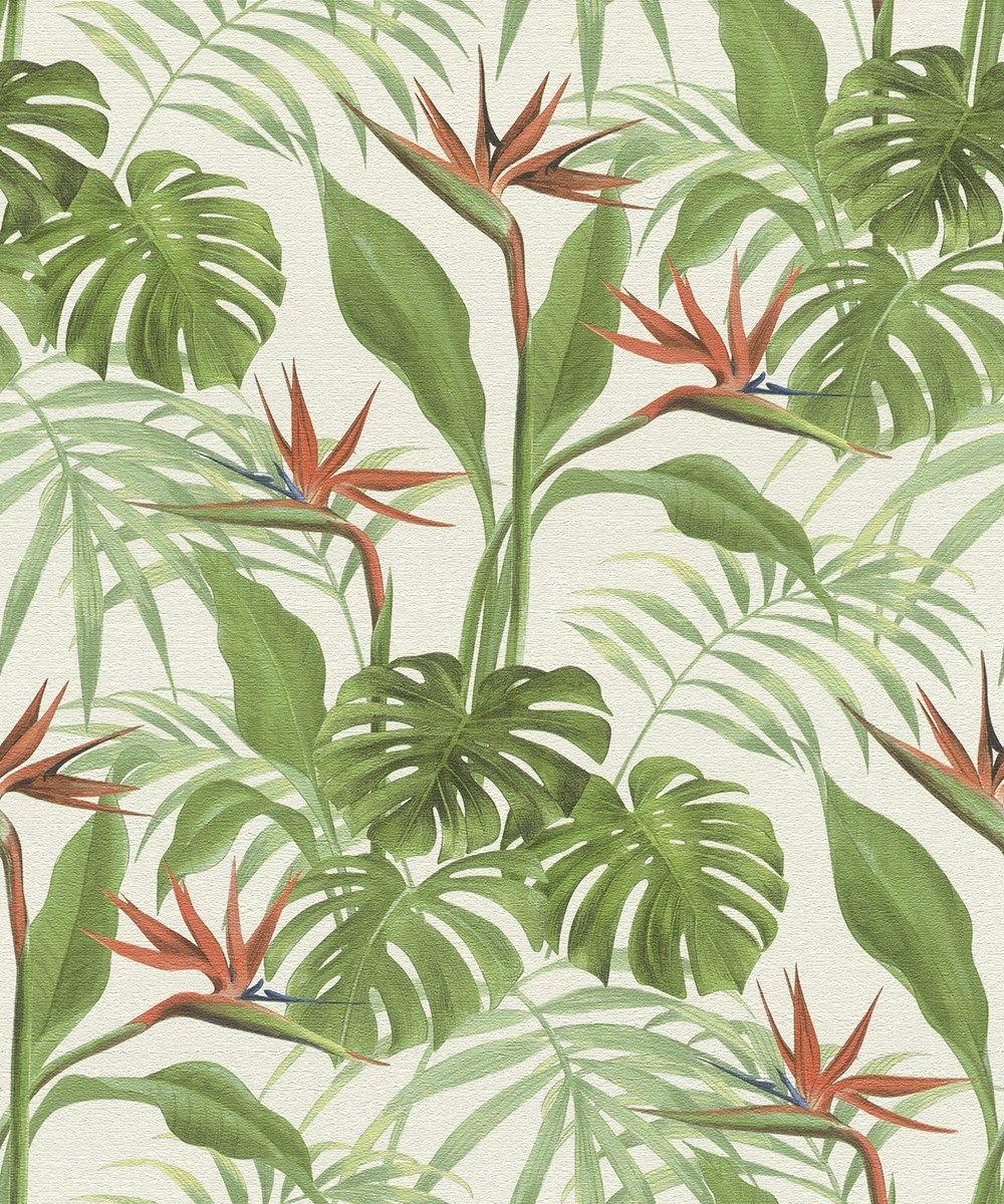 1000x1200 Mandalay Tropical Plants Green Wallpaper