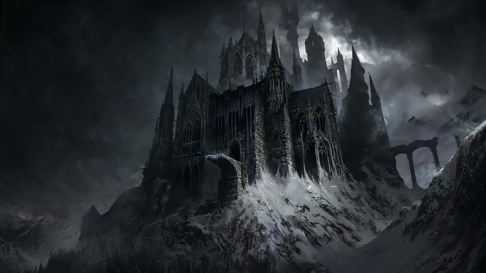 1920x1080 Dark Fantasy Gothic Castle Wallpaper
