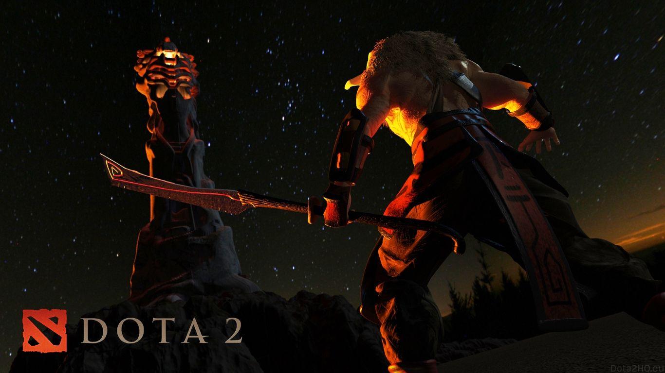 1366x768 Download wallpaper 1366x768 juggernaut, dota 3D render