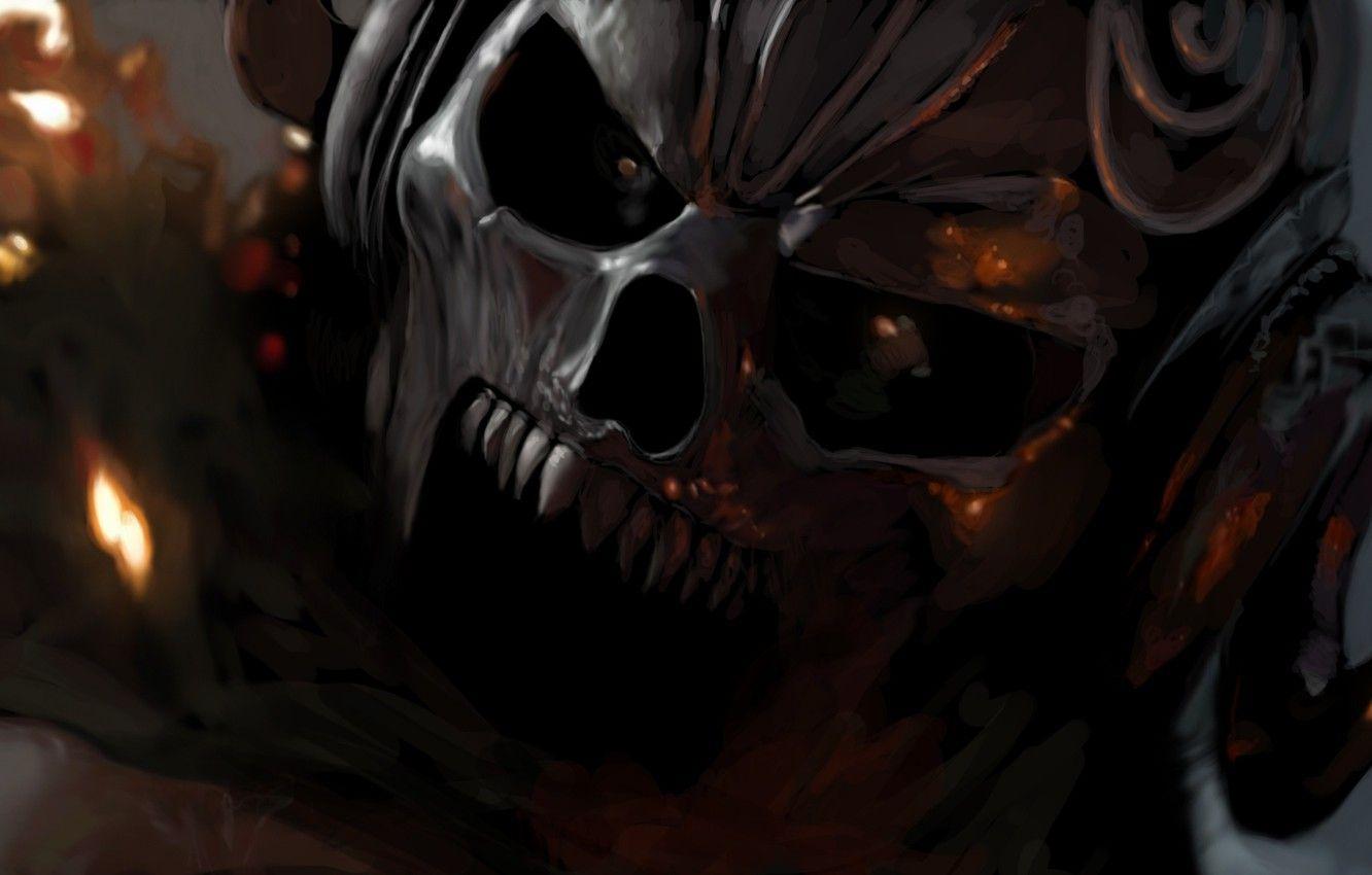 1332x850 Wallpaper skull, art, King Arthur, Vortigern, Legend