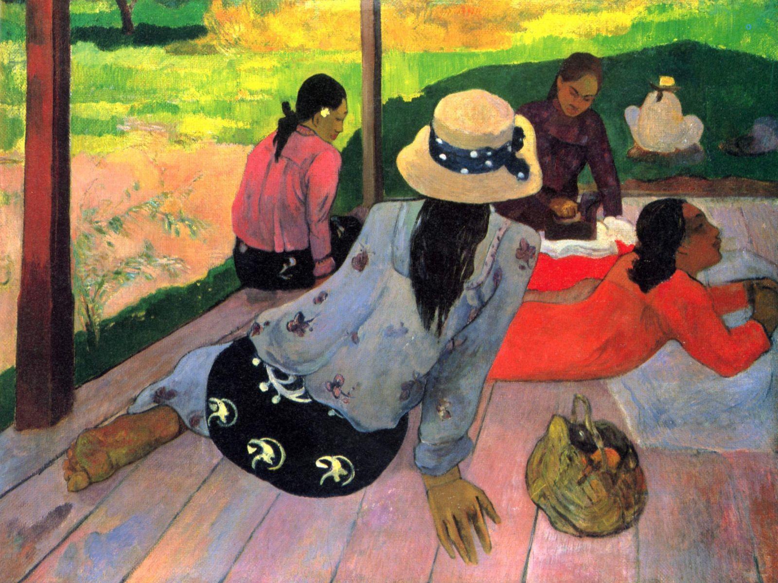 1600x1200 Painting Cezanne resting Desktop wallpaper 1600x1200