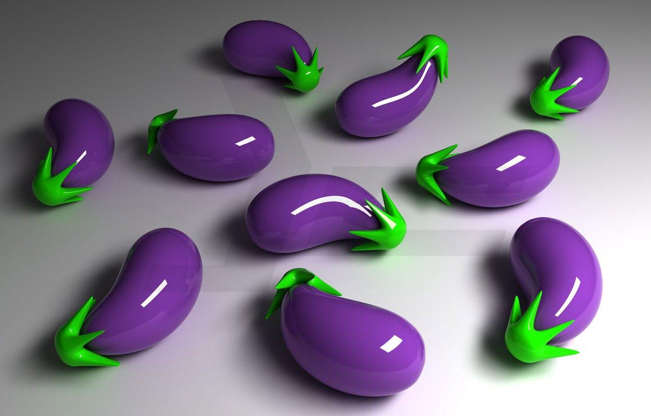 1332x850 Wallpaper Purple, Reflection, 3 D, Eggplant Image